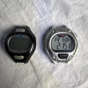 Timex Ironman Watch Women 34mm Indiglo White And Black 30 Lap Lot Of 2